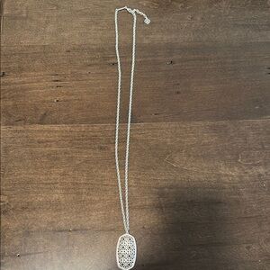 Kendra Scott Silver Minimalist Necklace with Intricate Pendant